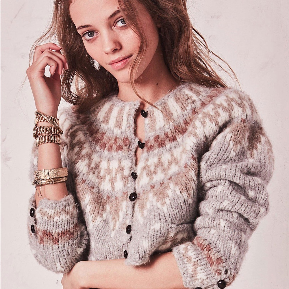 LoveShackFancy Megan Sweater sz M in Heather Gray